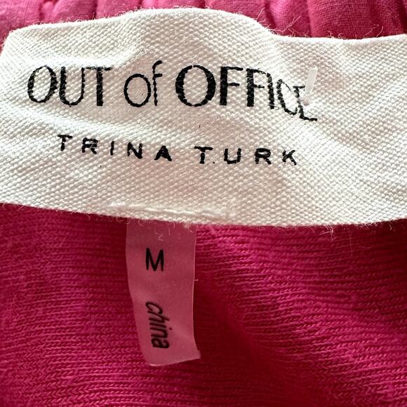 Trina Turk "Out of Office" off the shoulder Pink Dress, cover up size med. HTF - Picture 8 of 8
